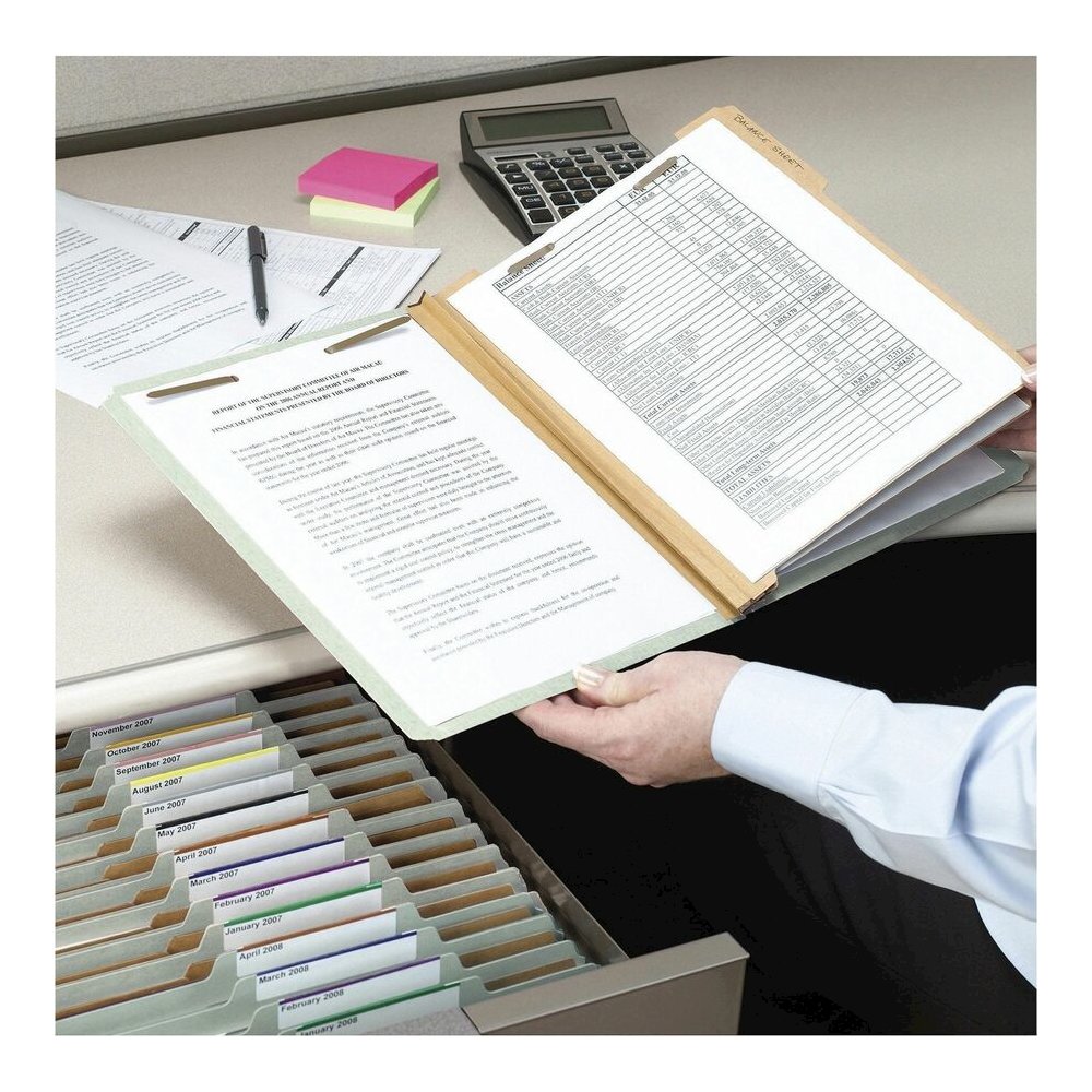 Smead 2/5 Tab Cut Letter Yes Classification Folder - 8 1/2" x 11" - 2" Expansion - 2 x 2K Fastener - 2" Fastener Capacity - Top Tab Location - Right of Center Tab Position - 2 Divider - 25 pt. - Press. Picture 4