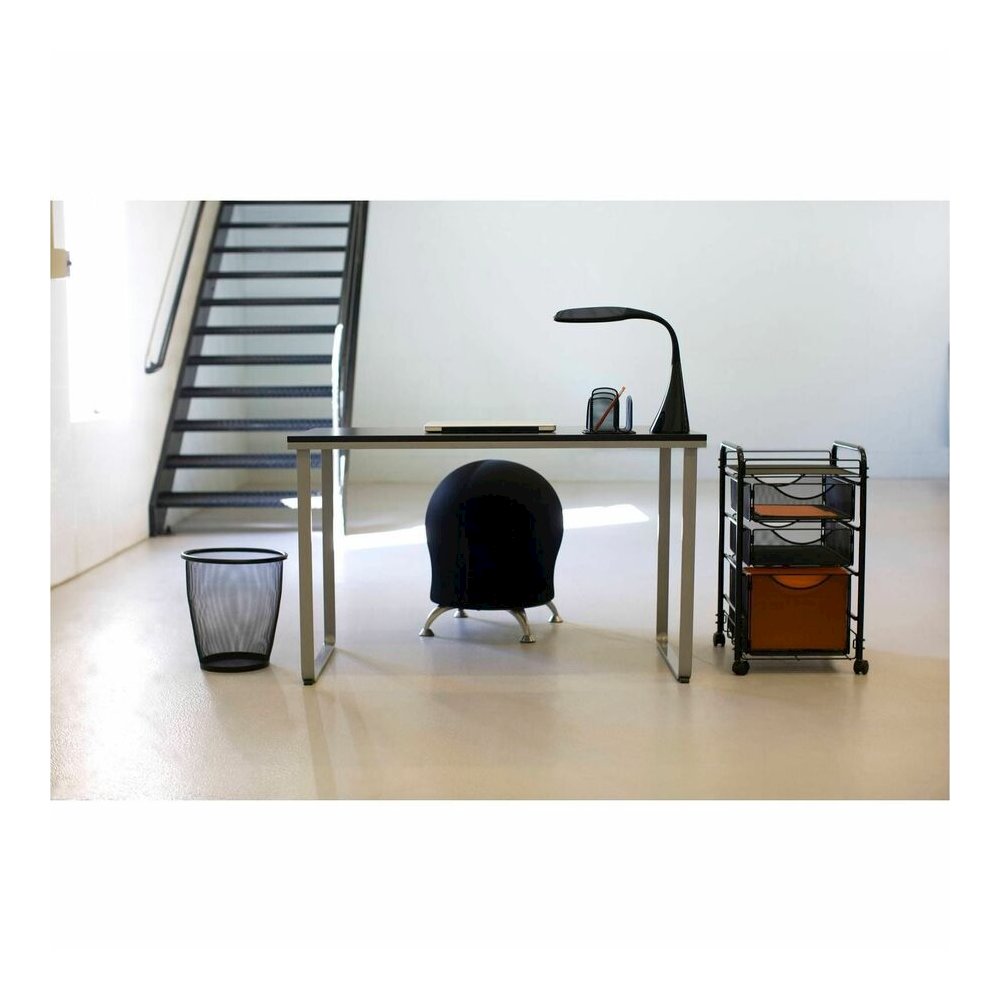 Safco Onyx Mesh File Cart - 2 Shelf - 3 Drawer - 4 Casters - 1.50" Caster Size - Steel - 15.75" Width x 17" Depth x 27" Height - Steel Frame - Black - 1 Each. Picture 2