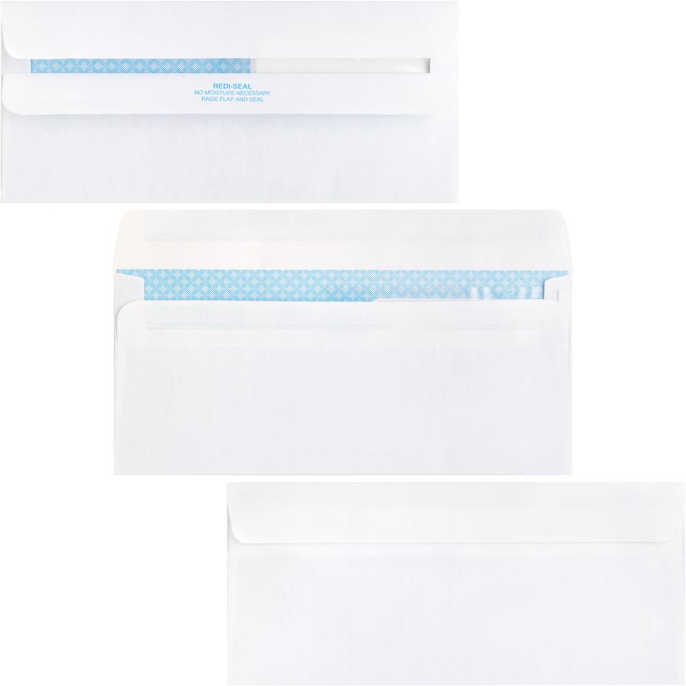 Business Source No. 9 Double Window Invoice Envelopes - Double Window - #9 - 8 7/8" Width x 3 7/8" Length - 24 lb - Self-sealing - White - 500 / Box. Picture 9