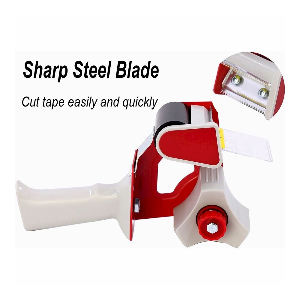 Business Source Pistol Grip Tape Dispenser - 3" Core - Adjustable Tension Mechanism - Red - 1 Each. Picture 4