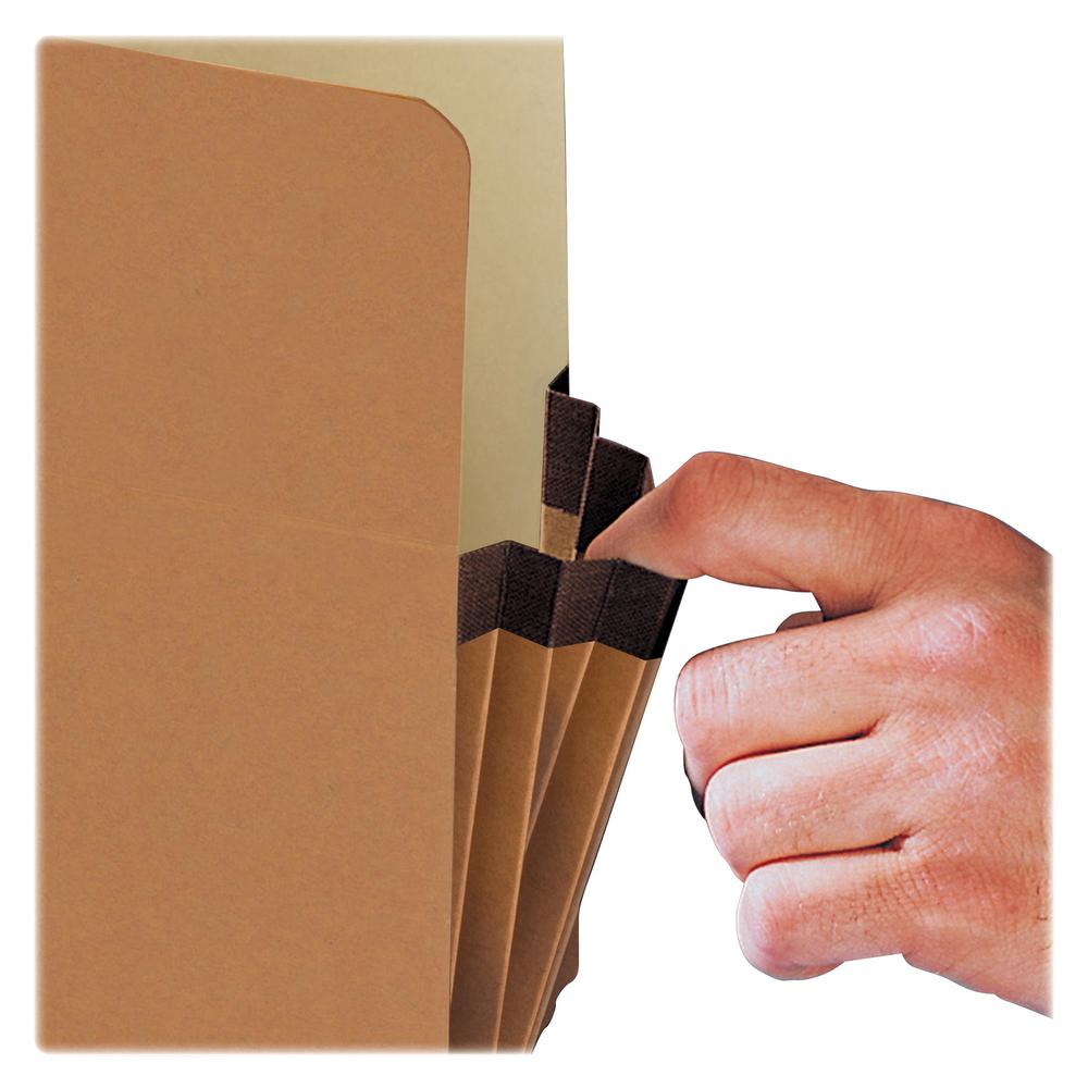 Business Source Straight Tab Cut Legal Recycled File Pocket - 8 1/2" x 14" - 1 3/4" Expansion - Redrope - Redrope - Tear Proof, Tyvek Gusset, Reinforced Gusset - 30% Recycled - 25 / Box. Picture 3