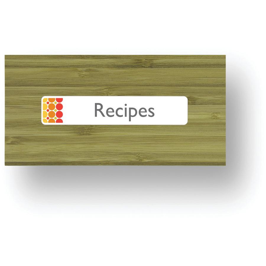 Avery&reg; EcoFriendly File Folder Label - 21/32" Width x 3 7/16" Length - Permanent Adhesive - Rectangle - Laser, Inkjet - White - Paper - 30 / Sheet - 25 Total Sheets - 750 Total Label(s) - 750 / Pa. Picture 4