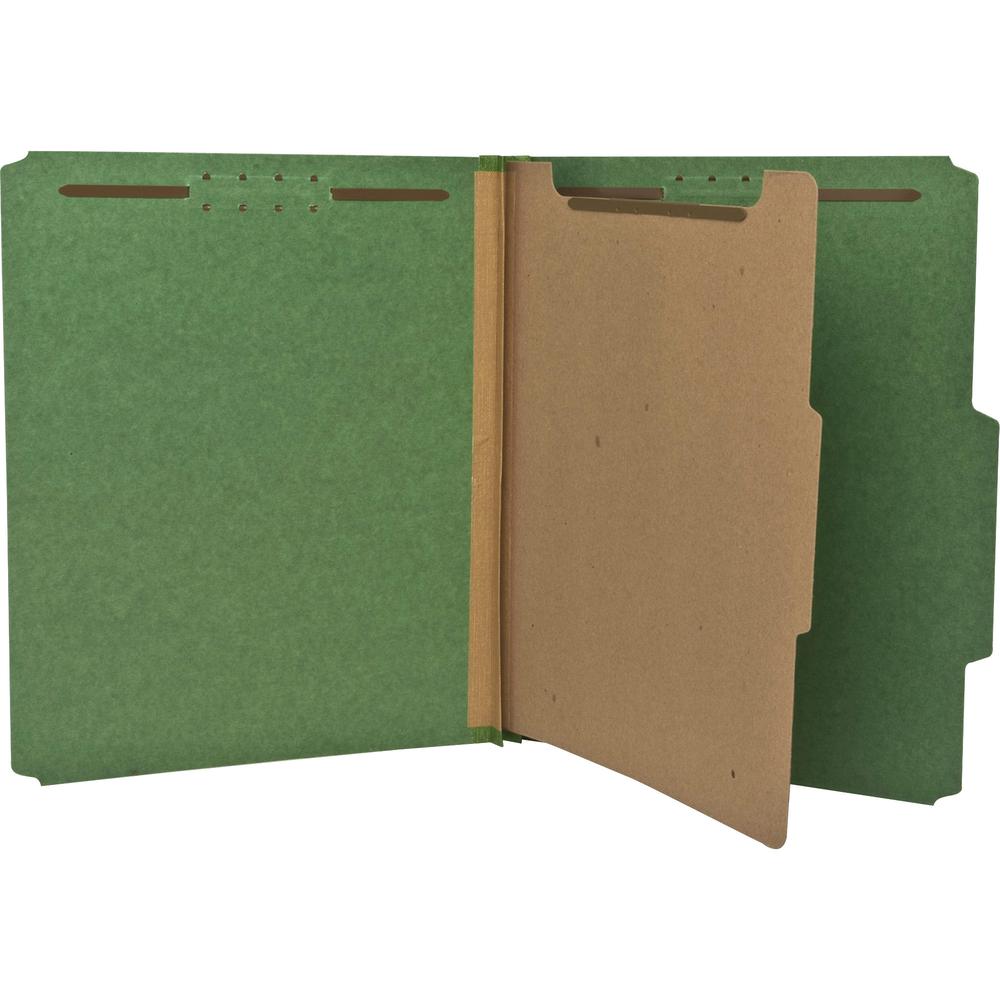 Nature Saver Letter Recycled Classification Folder - 8 1/2" x 11" - 2" for Folder - Top Tab Location - 1 Divider - 25 pt. - Green - 100% Recycled - 10 / Box. Picture 6