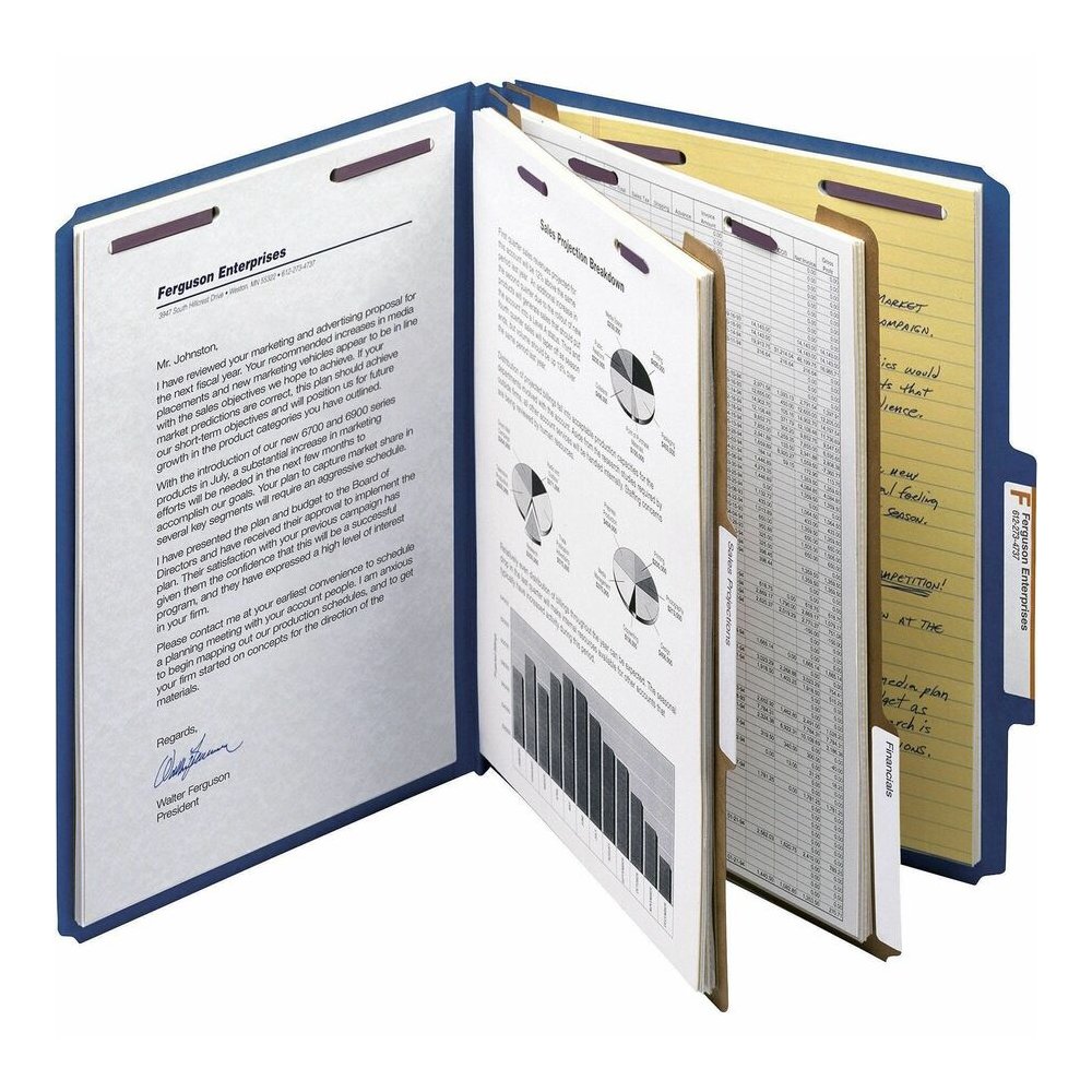 Smead SafeSHIELD 2/5 Tab Cut Letter Recycled Classification Folder - 8 1/2" x 11" - 2" Expansion - 2 x 2S Fastener - 2" for Folder, Divider - Top Tab Location - Right of Center Tab Position - 2 Divide. Picture 5