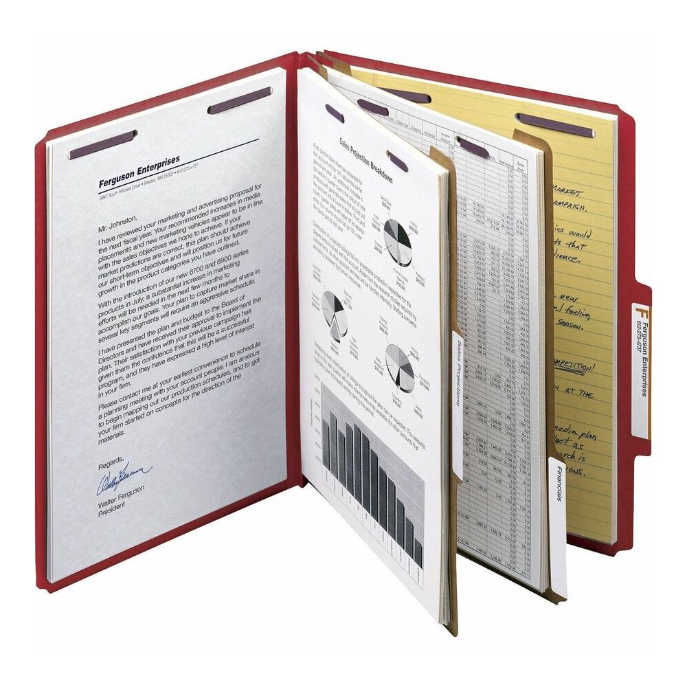Smead SafeSHIELD 2/5 Tab Cut Letter Recycled Classification Folder - 8 1/2" x 11" - 2" Expansion - 2 x 2S Fastener - 2" for Folder, Divider - Top Tab Location - Right of Center Tab Position - 2 Divide. Picture 7