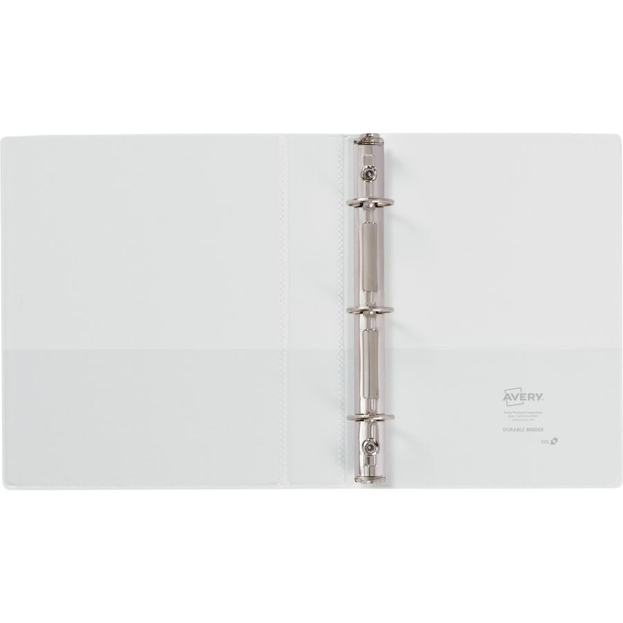 Avery&reg; Mini Durable View Binder - DuraHinge - 1" Binder Capacity - Half-letter - 5 1/2" x 8 1/2" Sheet Size - 175 Sheet Capacity - Round Ring Fastener(s) - 2 Pocket(s) - Polypropylene - Recycled -. Picture 3
