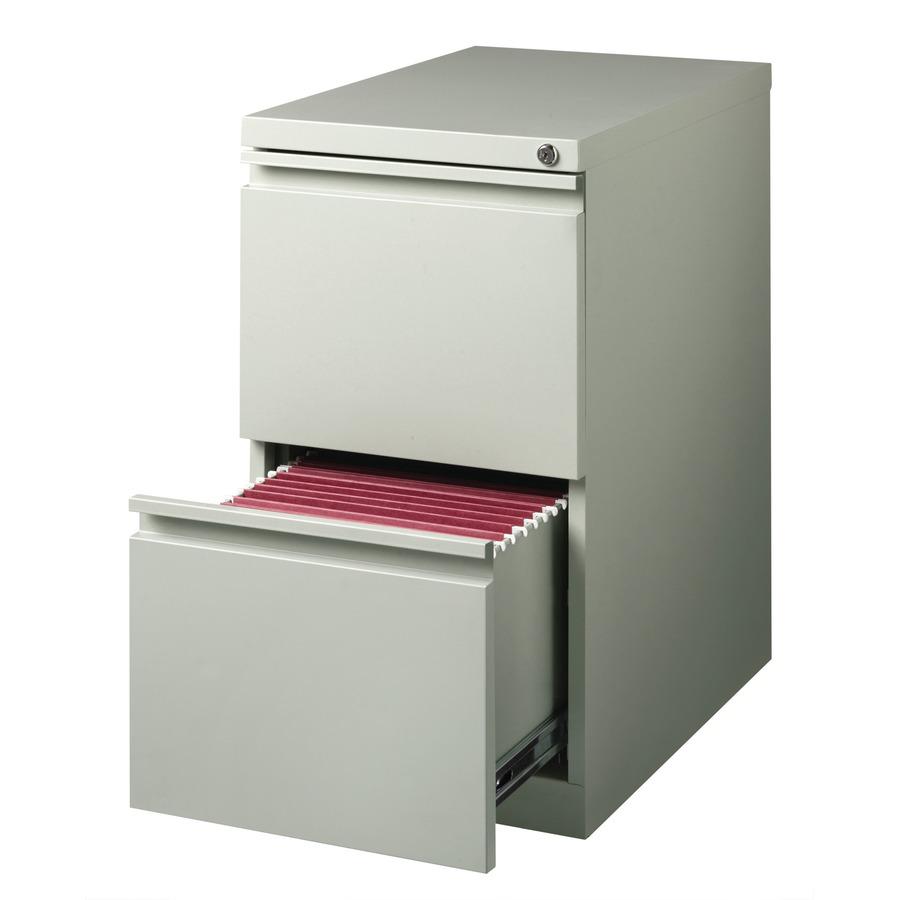 Lorell 23" File/File Mobile File Cabinet with Full-Width Pull - 15" Width x 22.9" Depth x 27.7" Height - 2 x Drawer(s) for File - Letter - Vertical - Ball-bearing Suspension, Security Lock, Recessed H. Picture 10