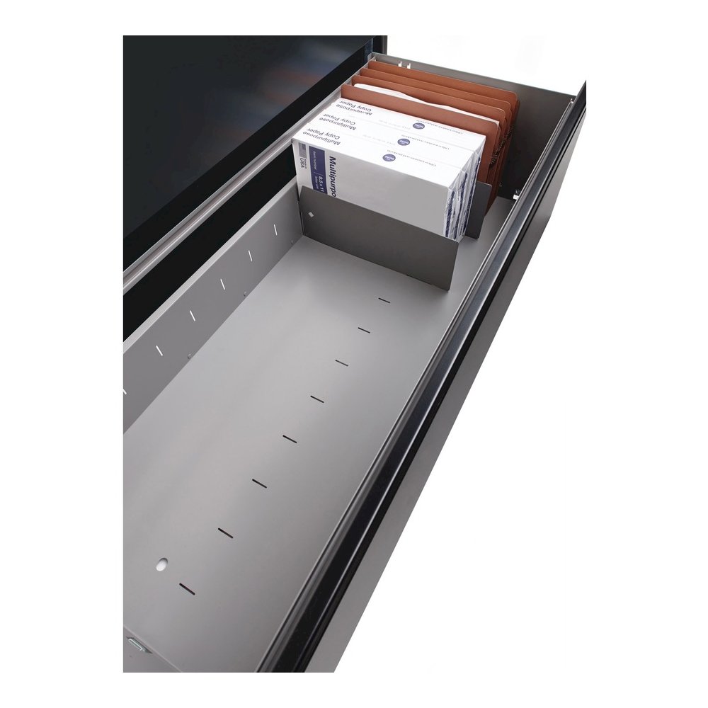 Lorell Lateral File Divider Kit - 12.40" Width x 5" Height - Metal - Gray - 10 / Box. Picture 3
