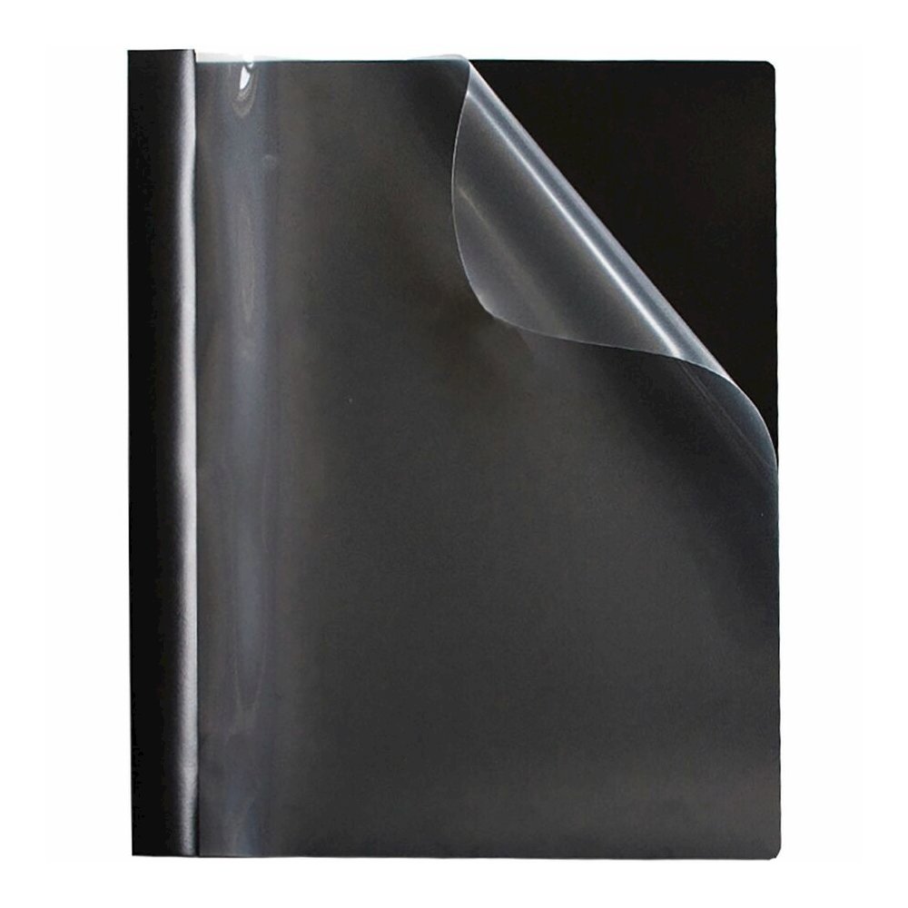 Business Source Letter Report Cover - 1/2" Folder Capacity - 8 1/2" x 11" - 100 Sheets Capacity - 3 x Prong Fastener - Black - Durable, Non-stick, Heavy Duty, Water Resistant, Textured - 1 Box. Picture 3