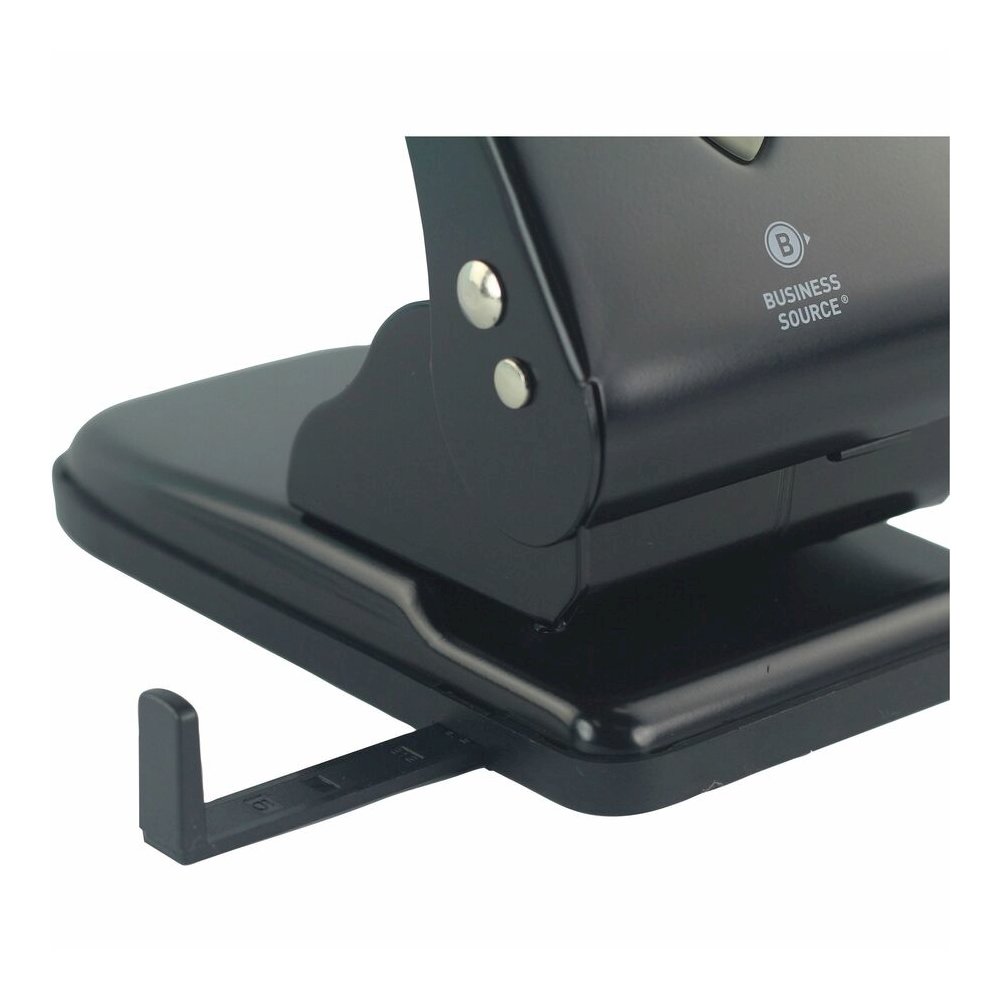 Business Source Two-hole Metal Punch - 2 Punch Head(s) - 65 Sheet of 20lb Paper - 1/4" Punch Size - Metal - Black, Gray. Picture 3