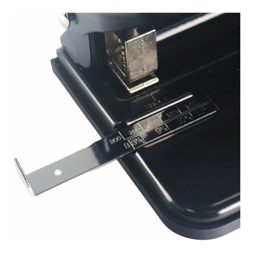 Business Source Three-hole Heavy-duty Punch - 3 Punch Head(s) - 40 Sheet of 20lb Paper - 9/32" Punch Size - Black. Picture 4