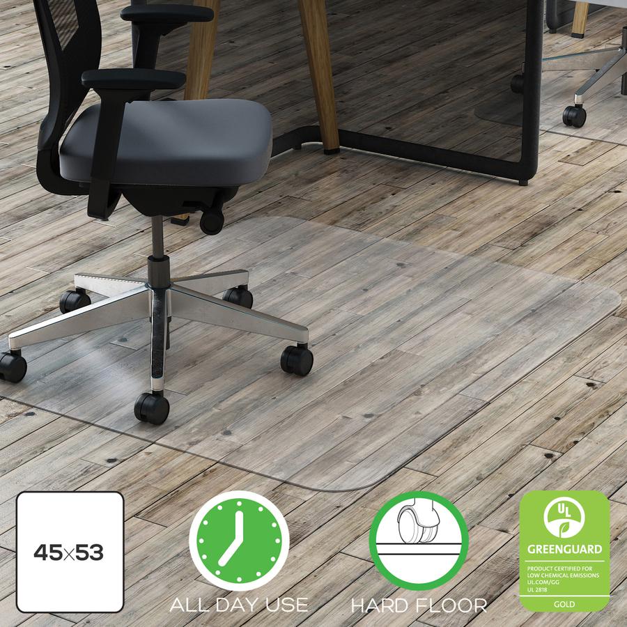 Deflecto Polycarbonate Chairmat for Hard Floors - Hard Floor - 53" Length x 45" Width - Rectangular - Polycarbonate - Clear - 1Each. Picture 6