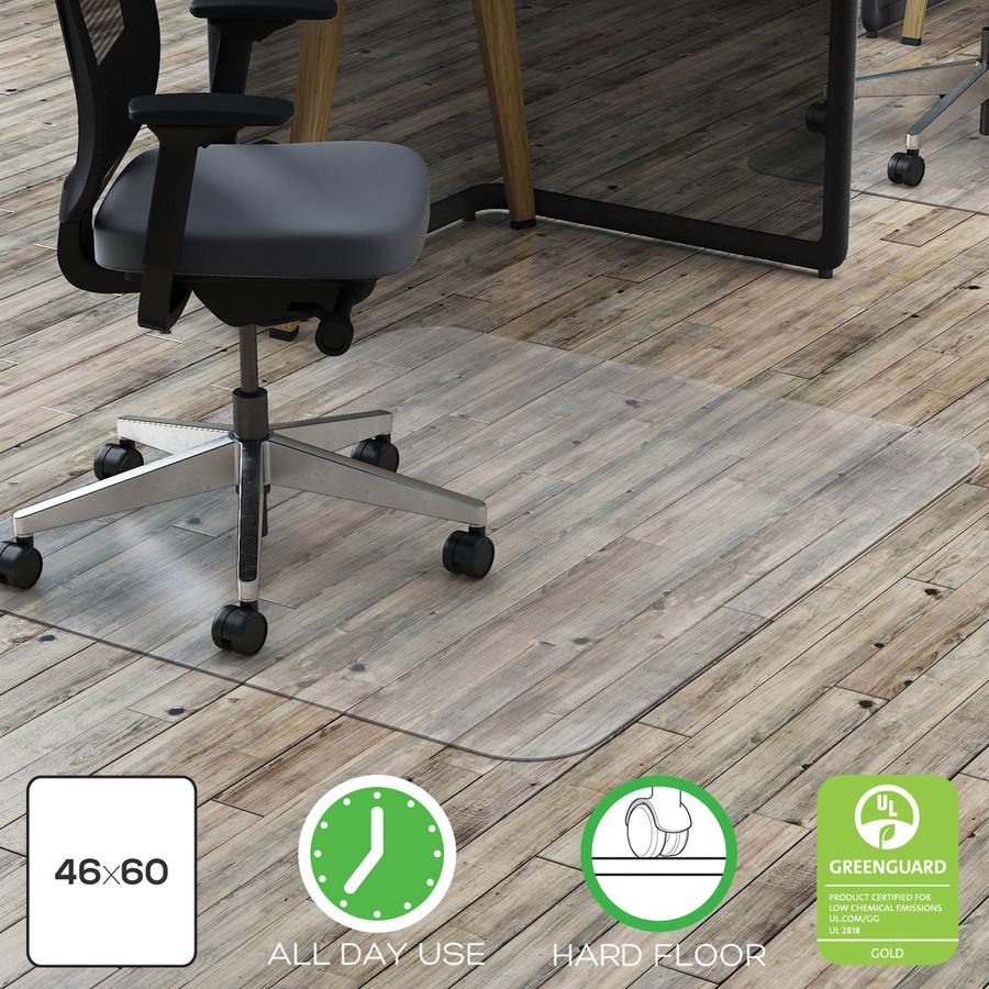Deflecto Polycarbonate Chair Mat for Hard Floors - Hard Floor - 60" Length x 46" Width - Rectangular - Polycarbonate - Clear - 1Each. Picture 6