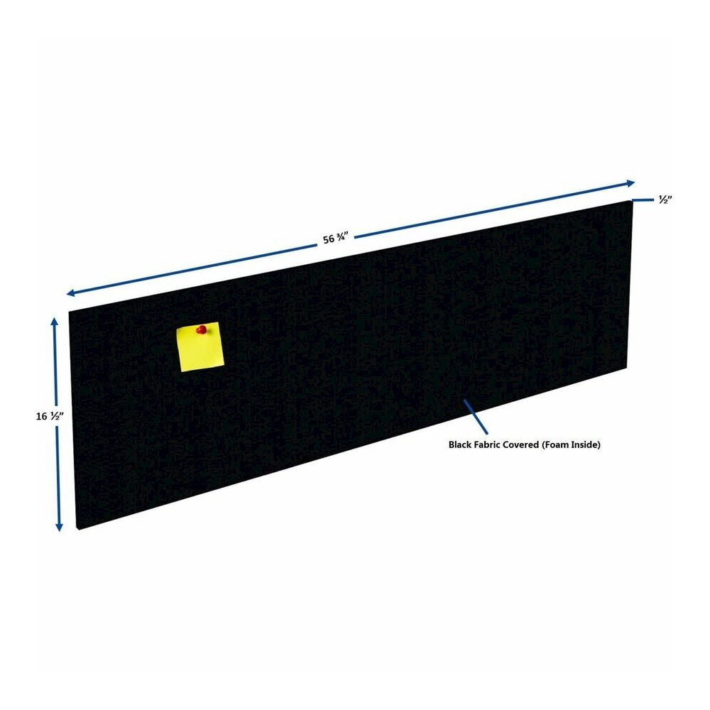 Lorell Essentials Series Hutch Tackboards - 16.50" Board Height x 56.75" Board Width x 0.50" Board Depth - Black Fabric Surface - Laminated - 1 Each. Picture 4