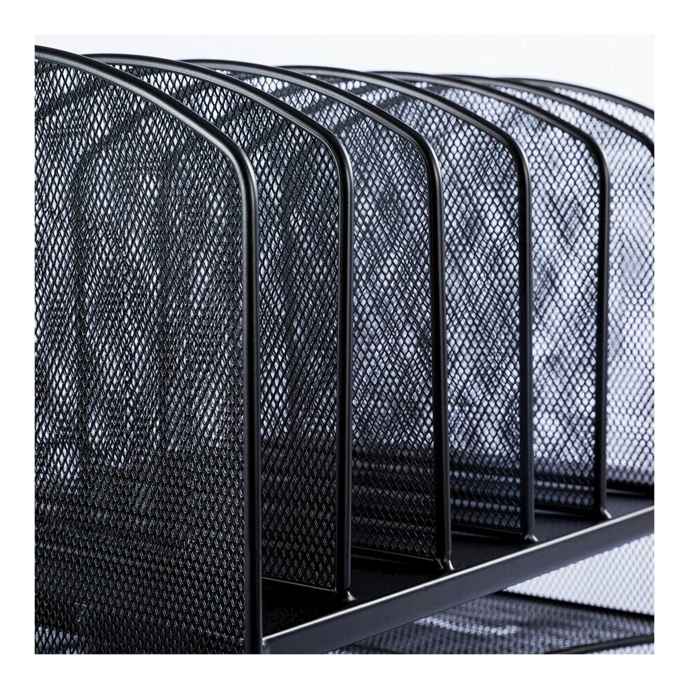 Lorell Mesh Desk Organizer - 8 Compartment(s) - Sturdy - Powder Coated - Black - Steel - 1 Each. Picture 4