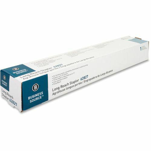 Business Source Long Reach Stapler - Staples Upto 20 Sheet of 20lb Paper - Holds Upto 210 Staple - Full Strip - Staple Size: 0.25" - 12" Throat Depth - Putty, Gray, Black - 1 Each. Picture 4