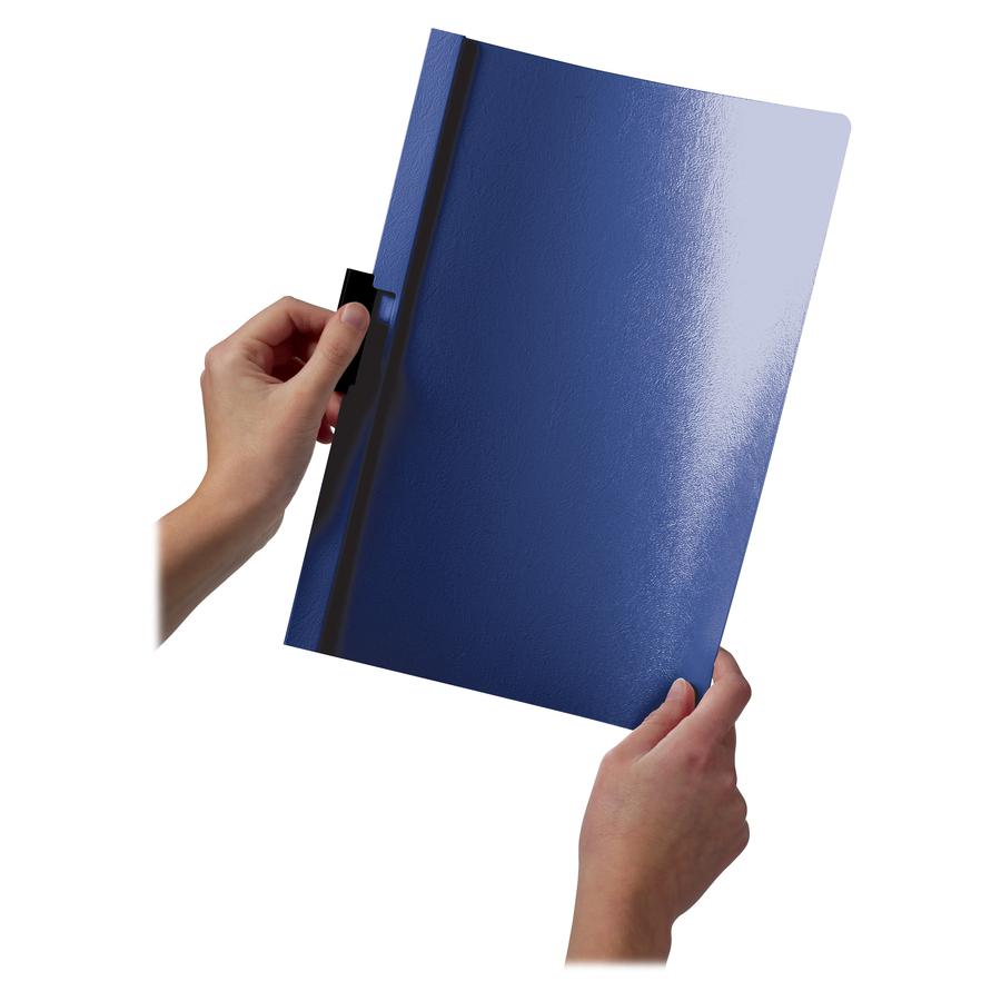 DURABLE DURACLIP Letter No Report Cover - 8 1/2" x 11" - 60 Sheets Capacity - 1 Fastener - Vinyl - Dark Blue - 25 / Box. Picture 5