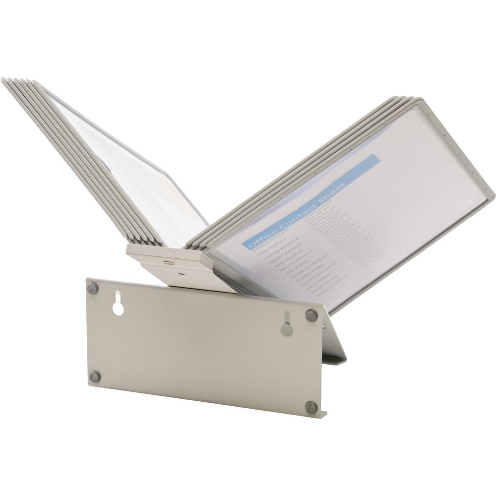 DURABLE&reg; VARIO&reg; Antimicrobial Desktop Reference Display System - Desktop - 10 Double Sided Panels - Letter Size - Antimicrobial Polypropylene Sleeves - Anti-Reflective/Non-Glare - Gray. Picture 6