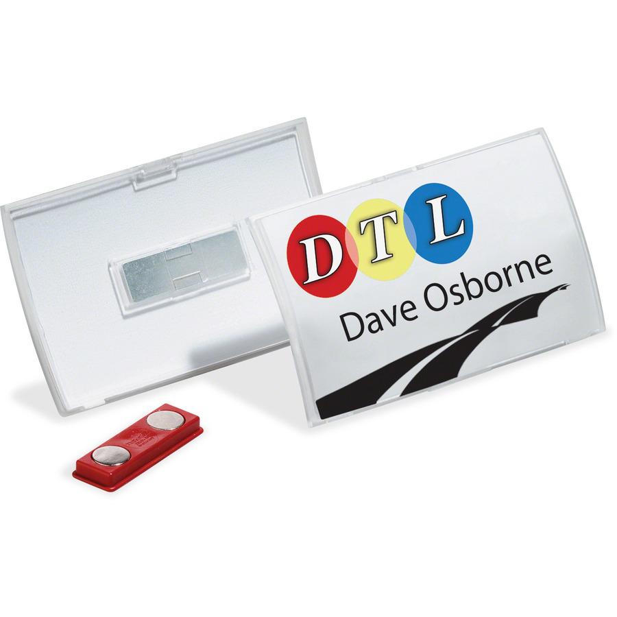 DURABLE Click Fold Magnet Badge Holder - 2.9" Height x 3.8" Width x 0.3" Depth - Polypropylene - Clear - 1 Pack. Picture 5