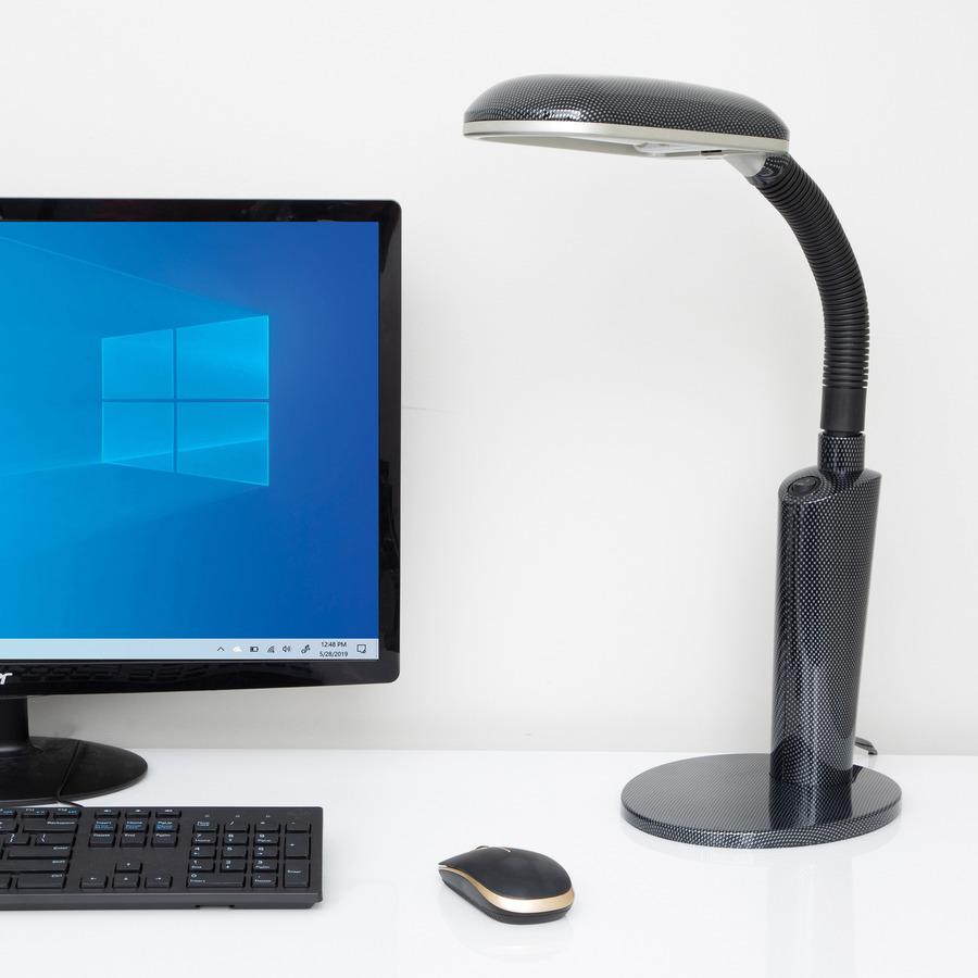 Victory Light Desk Lamp - 23" Height - 6.5" Width - 27 W CFL Bulb - Adjustable Neck, Adjustable Height, Gooseneck - Desk Mountable - Black - for Desk, Office, Home, Library, Dorm Room, Sewing, Craftin. Picture 7