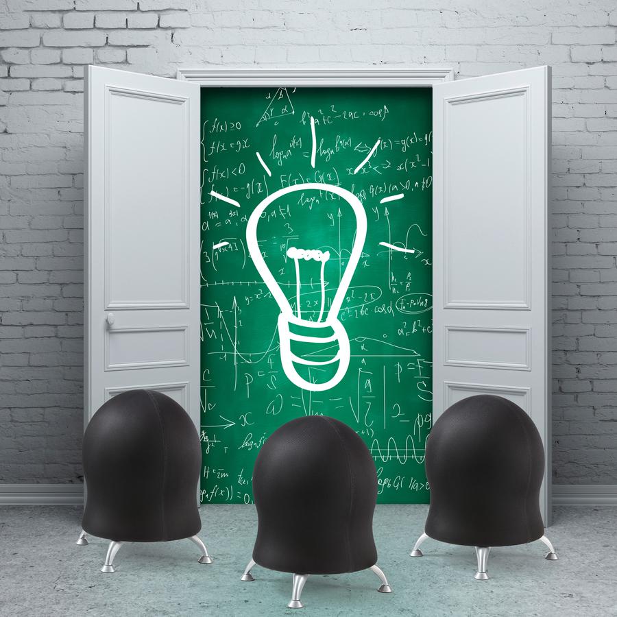 Safco Zenergy Ball Chair - Polyester Seat - Four-legged Base - Black - Polyvinyl Chloride (PVC), Polypropylene, Steel - 1 Each. Picture 3