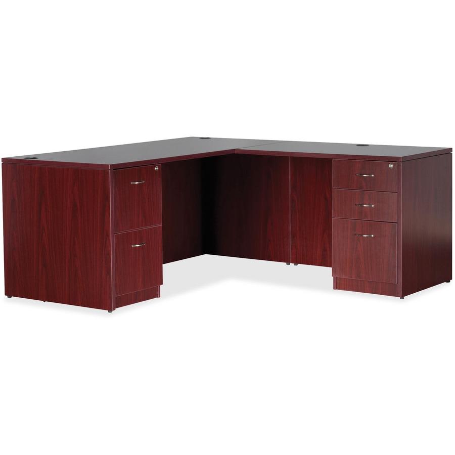 Lorell Essentials File/File Fixed File Cabinet - 15.5" x 21.9" x 28.3" - 2 x File Drawer(s) - Finish: Laminate, Mahogany. Picture 4