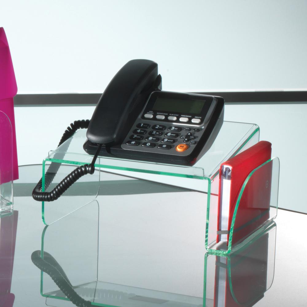 Lorell Phone Stand - 5.5" Height x 11" Width x 10" Depth - Acrylic - Clear, Green. Picture 10