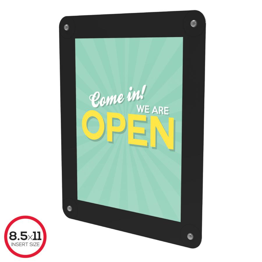 Deflecto Window Display - 1 Each - 8.5" Width x 11" Height - Rectangular Shape - Glass-mountable, Window-mountable - Double Sided - UV Protected, Heat Resistant, Suction Cup - Restaurant, Door, Wall -. Picture 3