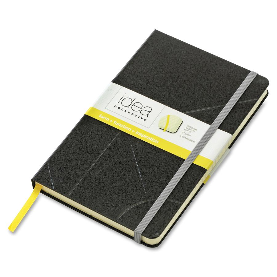 TOPS Idea Collective Wide-ruled Journal - 240 Sheets - Book Bound - 8 1/4" x 5" - 0.63" x 5" x 8.3" - Cream Paper - Black Cover - Durable Cover, Elastic Band, Acid-free - 1 Each. Picture 4