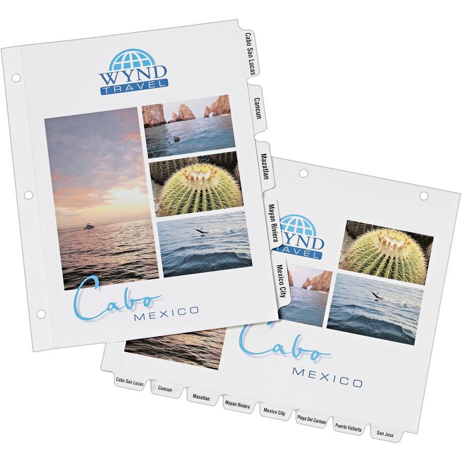 Avery&reg; Customizable Print-On Dividers - 125 x Divider(s) - Print-on Tab(s) - 5 - 5 Tab(s)/Set - 8.5" Divider Width x 11" Divider Length - 3 Hole Punched - White Paper Divider - White Paper Tab(s) . Picture 4