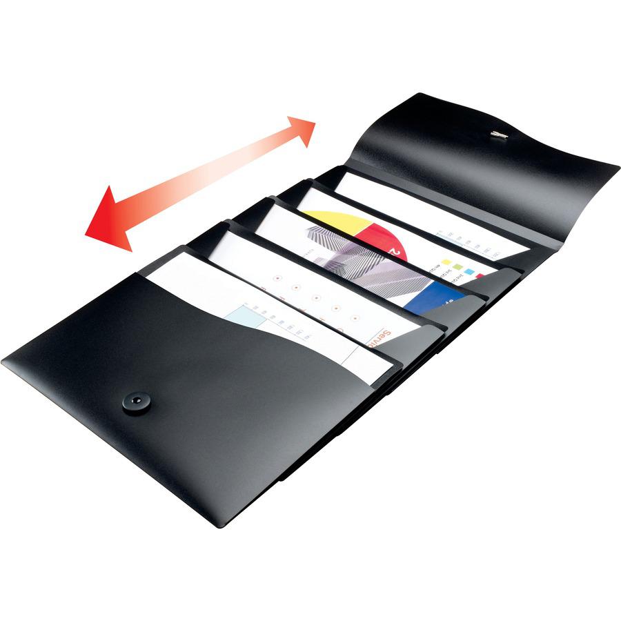 Avery&reg; Letter Expanding File - 8 1/2" x 11" - 200 Sheet Capacity - 5 Pocket(s) - Black - 1 Each. Picture 8