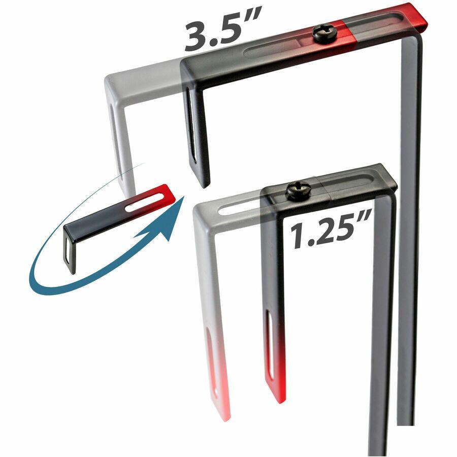 Lorell Partition Hangers - 7" Size - Metal - Black - 1 / Pair. Picture 6