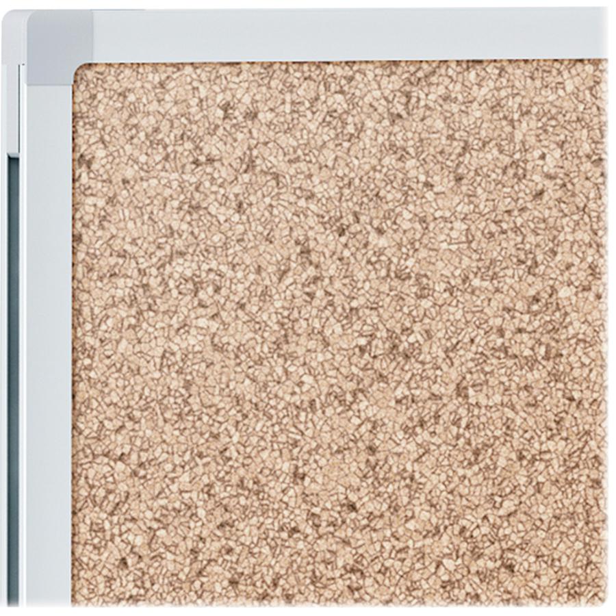 Mead Classic Cork Bulletin Board - 24" Height x 36" Width - Natural Cork Surface - Self-healing - Silver Aluminum Frame - 1 Each. Picture 3