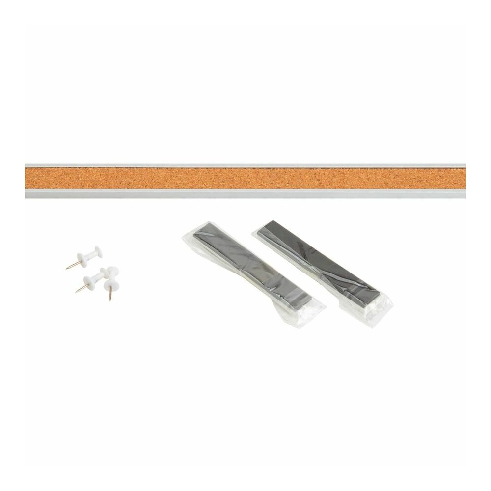Lorell Cork Strip Bulletin Bar - 18" Board Width - Cork Surface - Self-healing, Fade Resistant, Self-sealing - Anodized Aluminum Frame - 1 Each. Picture 2