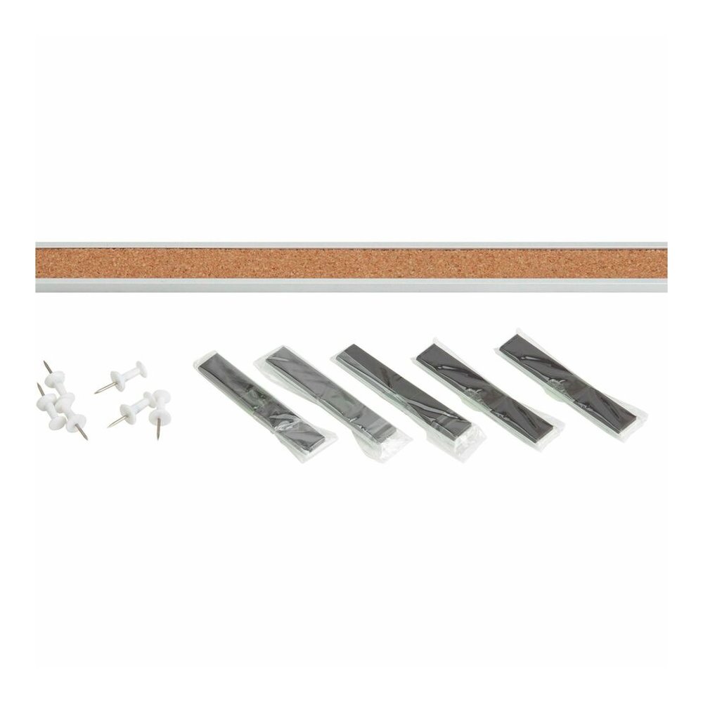 Lorell Cork Strip Bulletin Bar - 48" Board Width - Cork Surface - Self-healing, Fade Resistant, Self-sealing - Anodized Aluminum Frame - 1 Each. Picture 2