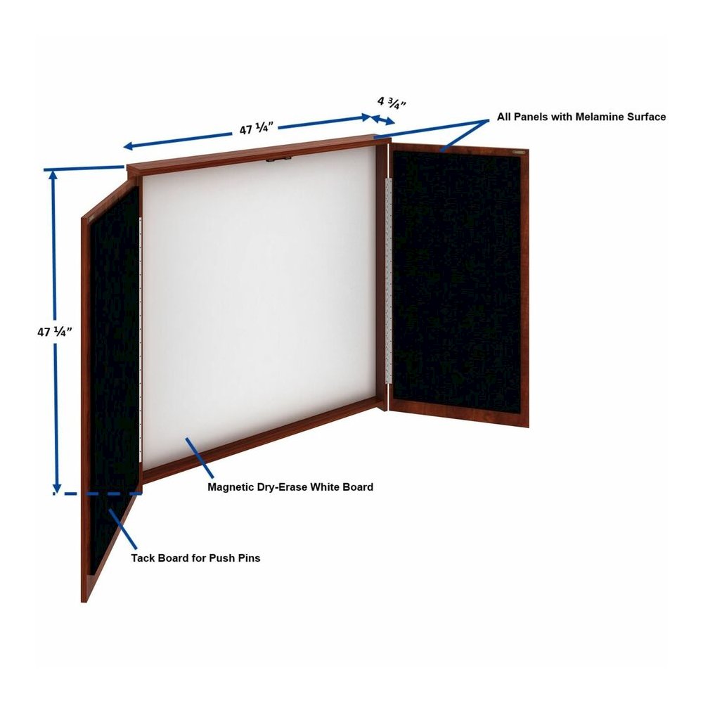 Lorell Dry-erase Whiteboard Presentation Cabinet - Hinged Door - 47.3" Height x 47.3" Width x 4.8" Depth - 1 Each. Picture 7