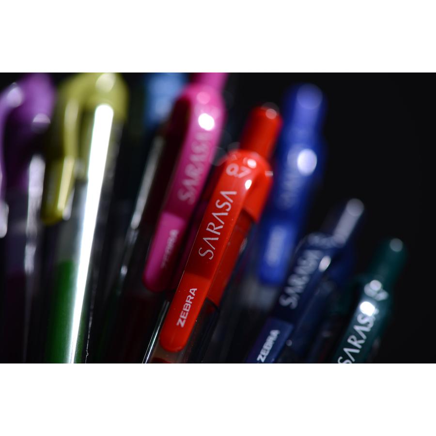 Zebra SARASA dry X20 Retractable Gel Pen - Medium Pen Point - 0.7 mm Pen Point Size - Retractable - Blue Gel-based Ink - Plastic Barrel - 14 / Pack. Picture 4