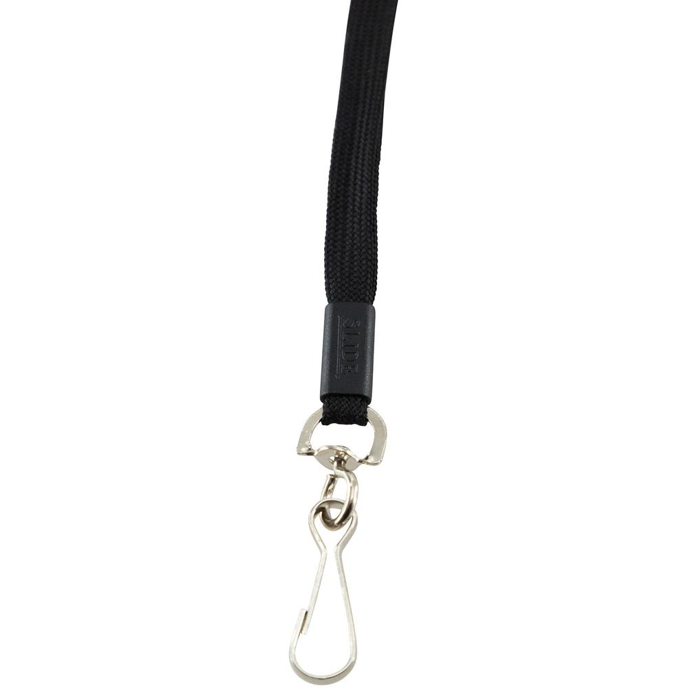 SICURIX Plastic Hook Breakaway Lanyard - 12 / Pack - 36" Length - Black - Nylon, Plastic, Steel. Picture 4