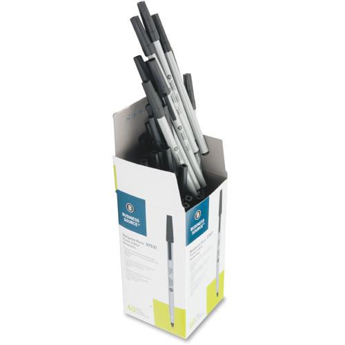 Business Source Bulk Pack Ballpoint Stick Pens - Black Ink - Tungsten Carbide Tip - 60 / Box. Picture 7