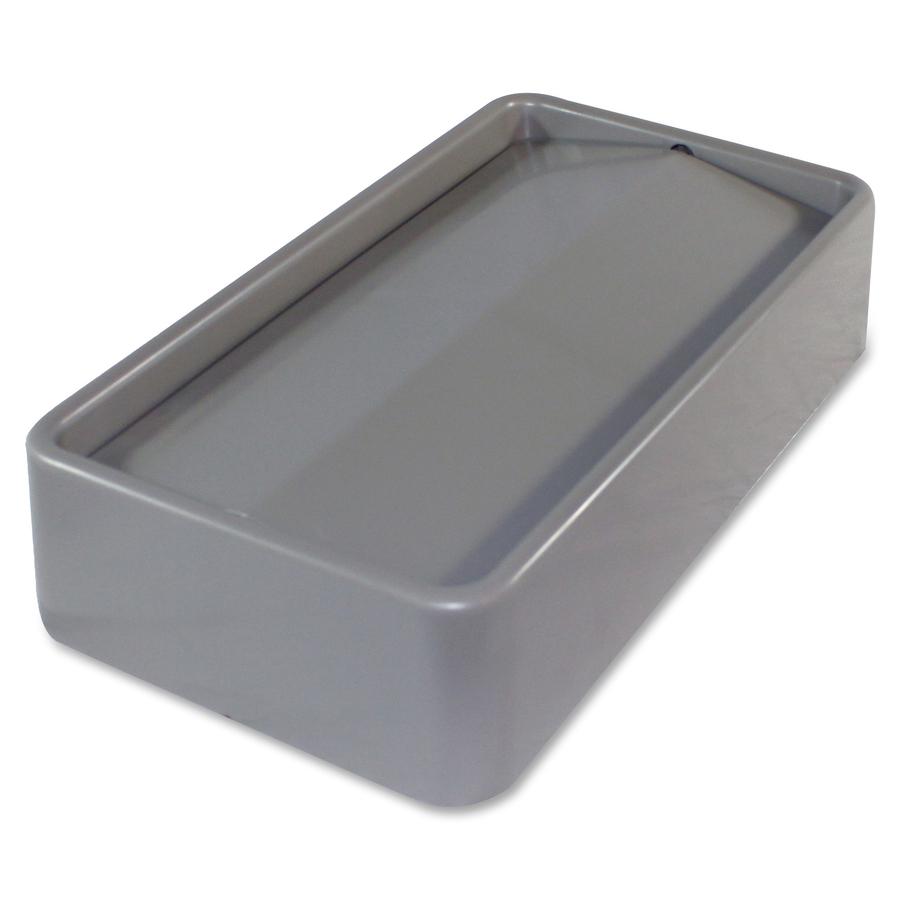 Genuine Joe Space-Saving Container Swing Lid - Rectangular - 1 Each - Gray. Picture 4