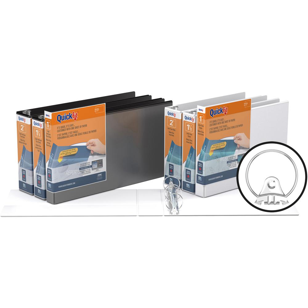 QuickFit Round Ring Deluxe Letter Spreadsheet Binder - 1" Binder Capacity - Letter - 8 1/2" x 11" Sheet Size - Round Ring Fastener(s) - 2 Internal Pocket(s) - Polypropylene - White - Recycled - Spine . Picture 5
