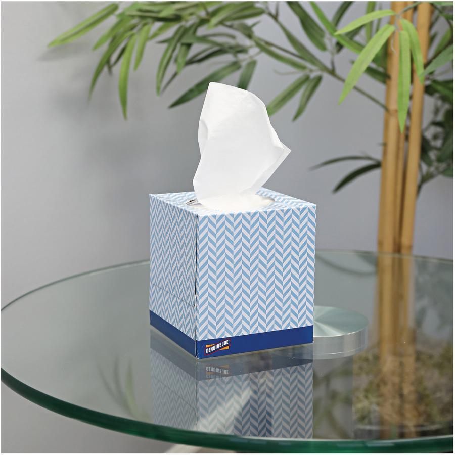 Genuine Joe Cube Box Facial Tissue - 2 Ply - Interfolded - White - 85/Box - 36 / Carton. Picture 5