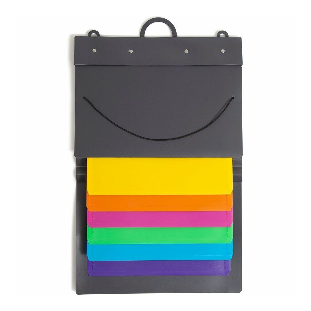 Smead Cascading Wall Organizer - 6 Pocket(s) - 10.62" Height x 14.25" Width - Durable, Tear Proof, Acid-free, Moisture Resistant - Gray - Polypropylene - 1 Each. Picture 4
