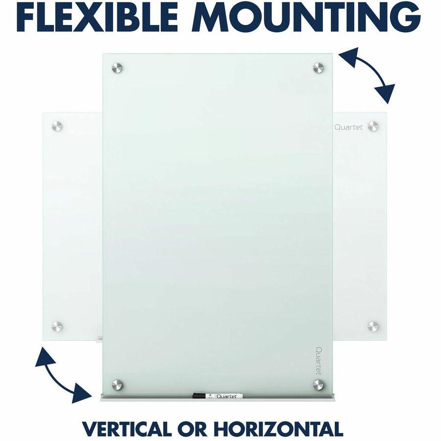 Quartet Infinity Glass Dry-Erase Whiteboard - 24" (2 ft) Width x 18" (1.5 ft) Height - Frost Tempered Glass Surface - Horizontal/Vertical - 1 Each. Picture 8