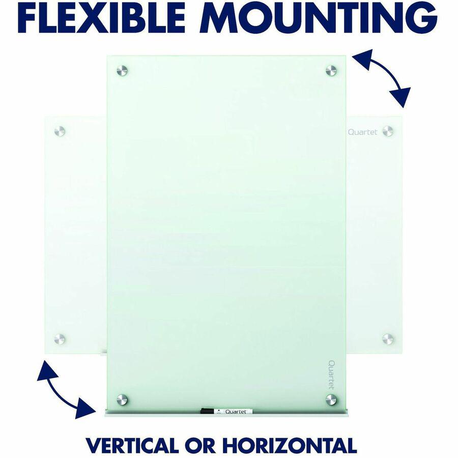 Quartet Infinity Glass Dry-Erase Whiteboard - 72" (6 ft) Width x 48" (4 ft) Height - Frost Tempered Glass Surface - Horizontal/Vertical - 1 Each. Picture 8