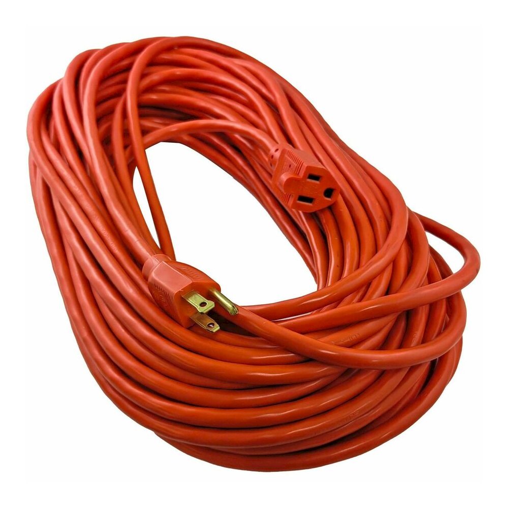 Compucessory Heavy-duty Indoor/Outdoor Extension Cord - 16 Gauge - 125 V AC / 13 A - Orange - 100 ft Cord Length - 1 Each. Picture 2