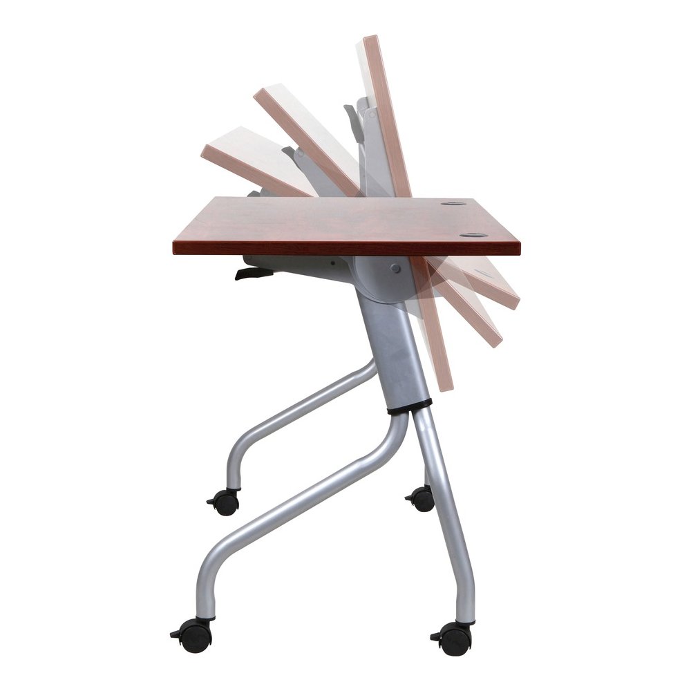 Lorell Flip Top Training Table - Rectangle Top - Four Leg Base - 4 Legs - 23.60" Table Top Width x 72" Table Top Depth - 29.50" Height x 70.88" Width x 23.63" Depth - Training - Assembly Required - Ma. Picture 8