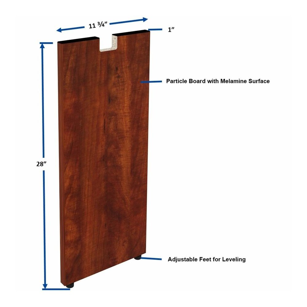 Lorell Essentials Series Credenza Half Leg - Rectangular Base - 28" Height x 11.75" Width x 1" Depth - Assembly Required - Cherry, Laminated - 1 Each. Picture 3
