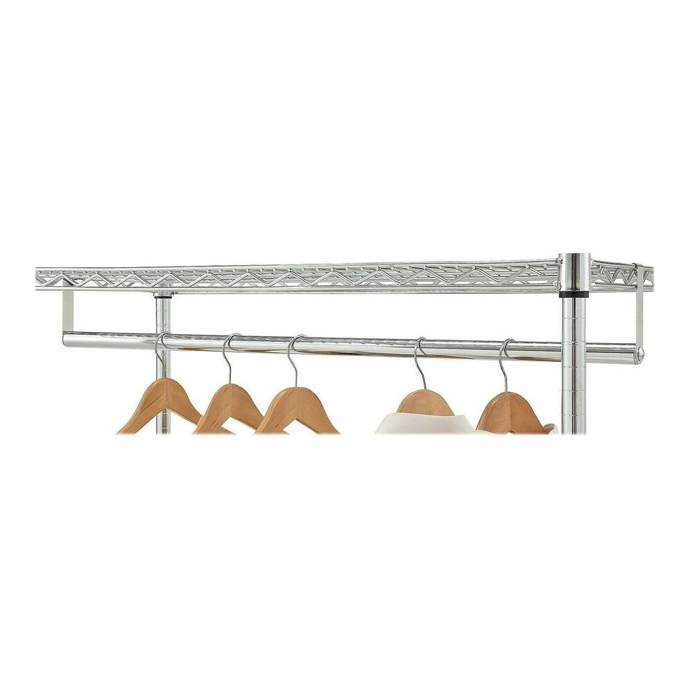 Lorell Industrial Wire Shelving Garment Hanger Bar - x 36" Length - for Garment, Coat - Chrome - 1 Each. Picture 2