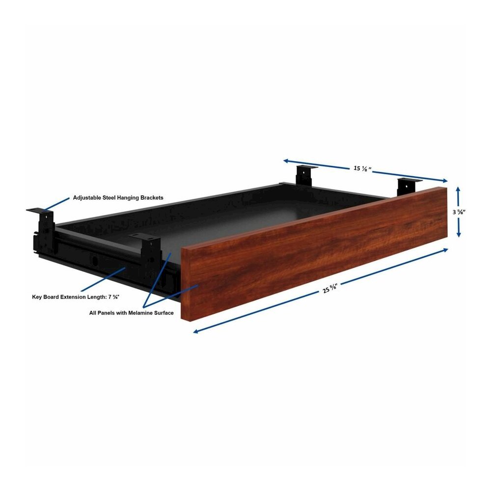 Lorell Universal Keyboard Tray - 28.35" Length x 16.73" Width x 5.12" Height - Cherry, Laminate - 1 Each. Picture 5
